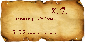 Klinszky Tünde névjegykártya