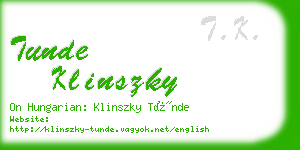 tunde klinszky business card